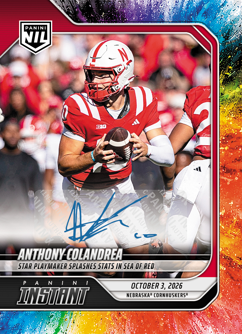 Detailed Image of Anthony Colandrea - 2026 Panini Instant NIL College Football #5-ACO - Color Blast /10 Auto