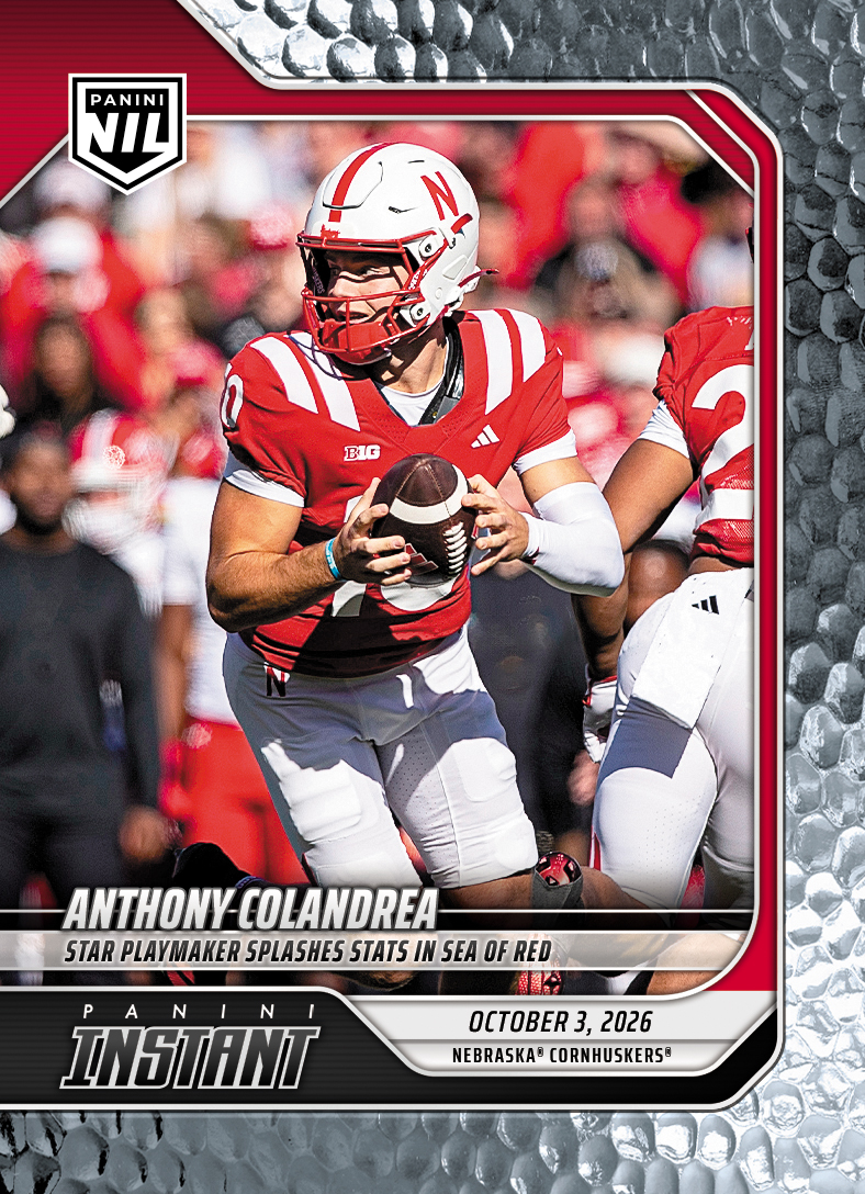 Detailed Image of Anthony Colandrea - 2026 Panini Instant NIL College Football #5-ACO - Metallic /5