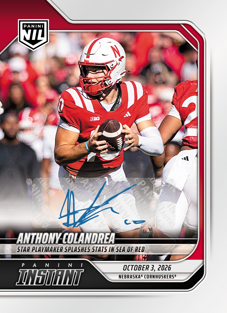 Detailed Image of Anthony Colandrea - 2026 Panini Instant NIL College Football #5-ACO - Base /49 Auto