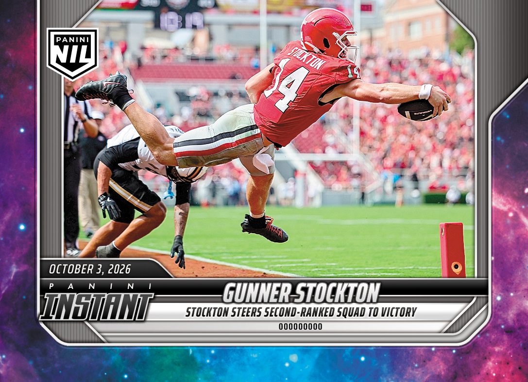 Detailed Image of Gunner Stockton - 2026 Panini Instant NIL College Football #5-GST - Galaxy 1/1