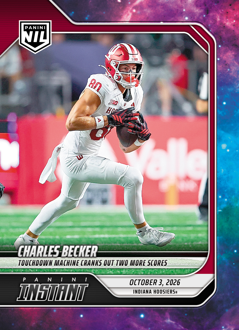 Detailed Image of Charles Becker - 2026 Panini Instant NIL College Football #5-CBE - Galaxy 1/1