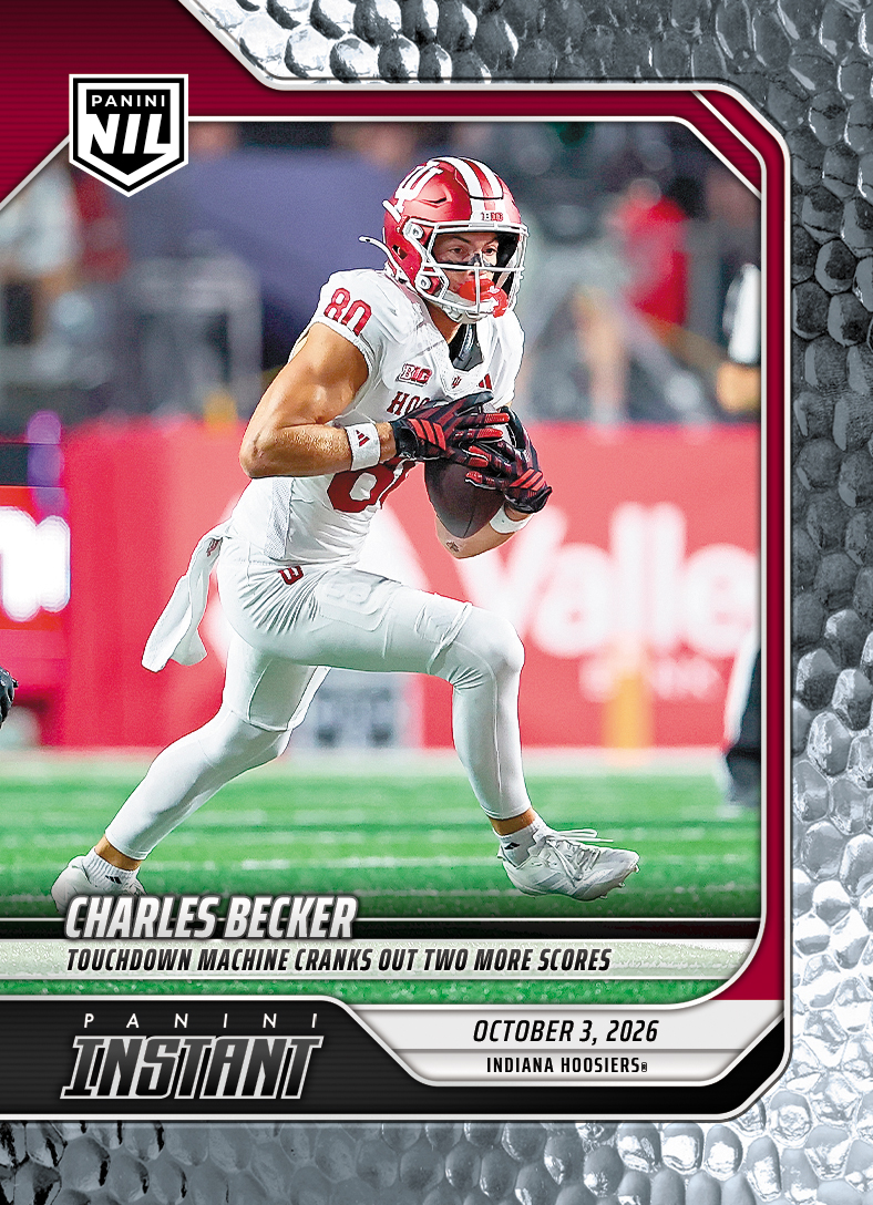 Detailed Image of Charles Becker - 2026 Panini Instant NIL College Football #5-CBE - Metallic /5