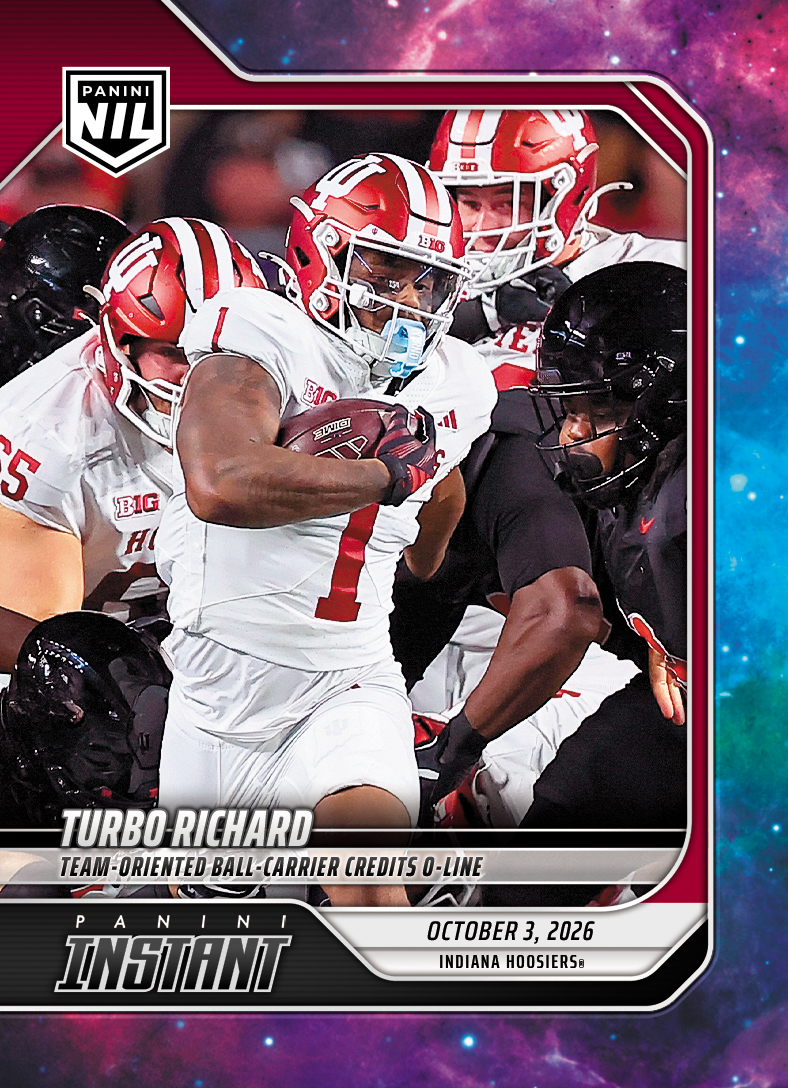 Detailed Image of Turbo Richard - 2026 Panini Instant NIL College Football #5-TRI - Galaxy 1/1