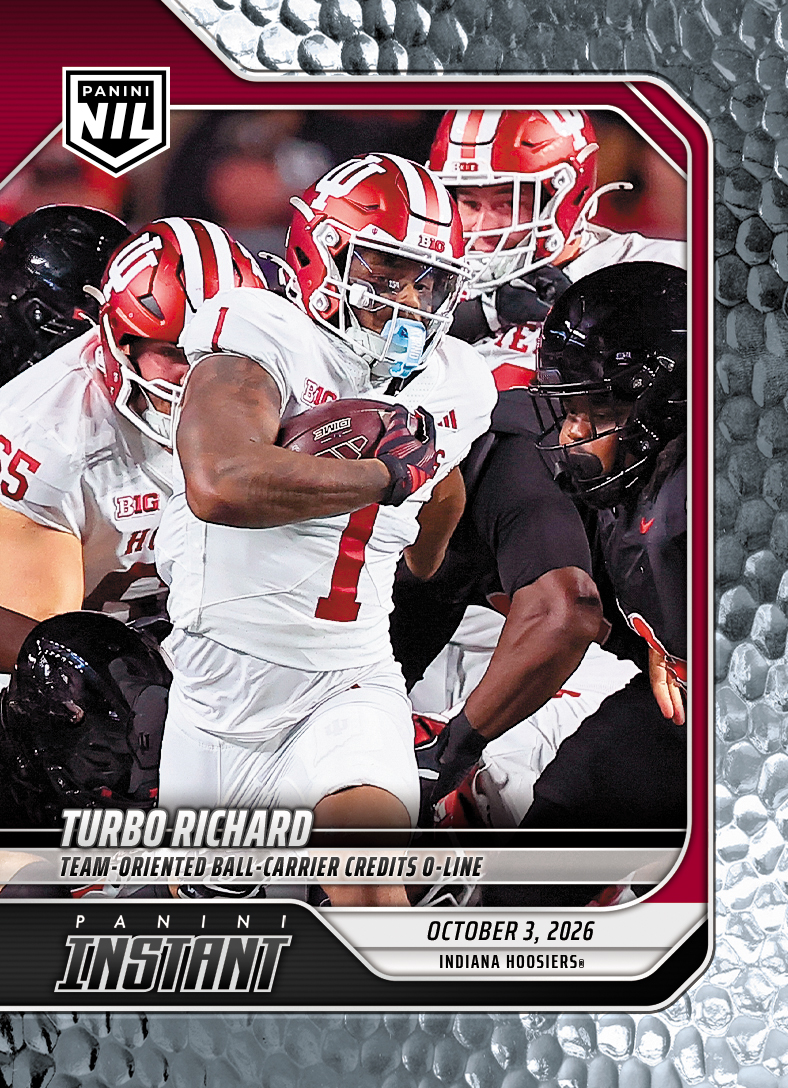 Detailed Image of Turbo Richard - 2026 Panini Instant NIL College Football #5-TRI - Metallic /5