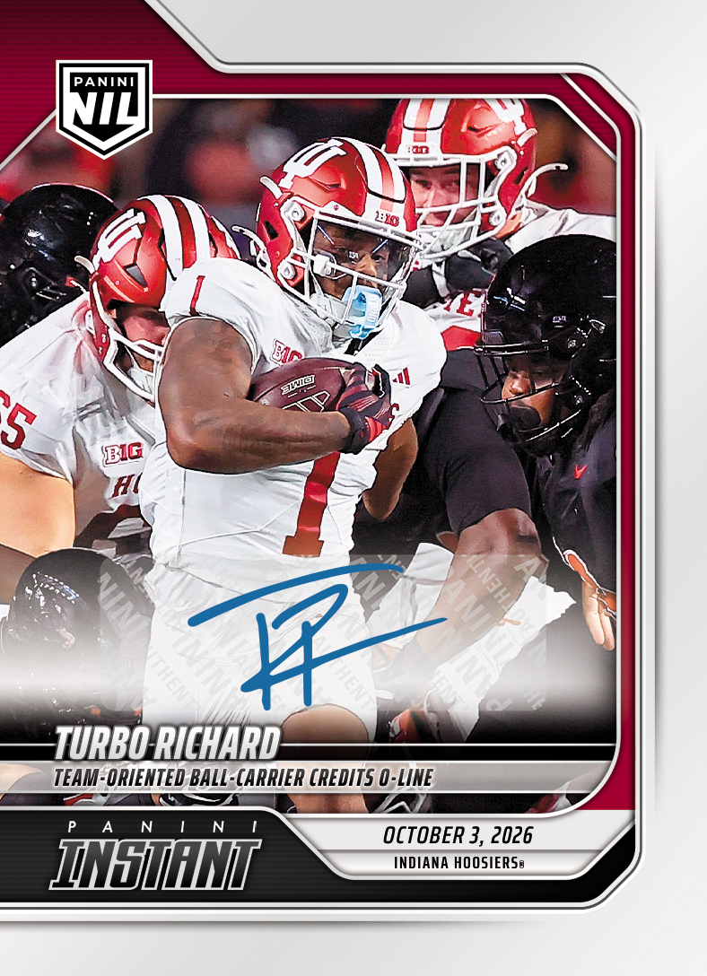 Detailed Image of Turbo Richard - 2026 Panini Instant NIL College Football #5-TRI - Base /49 Auto