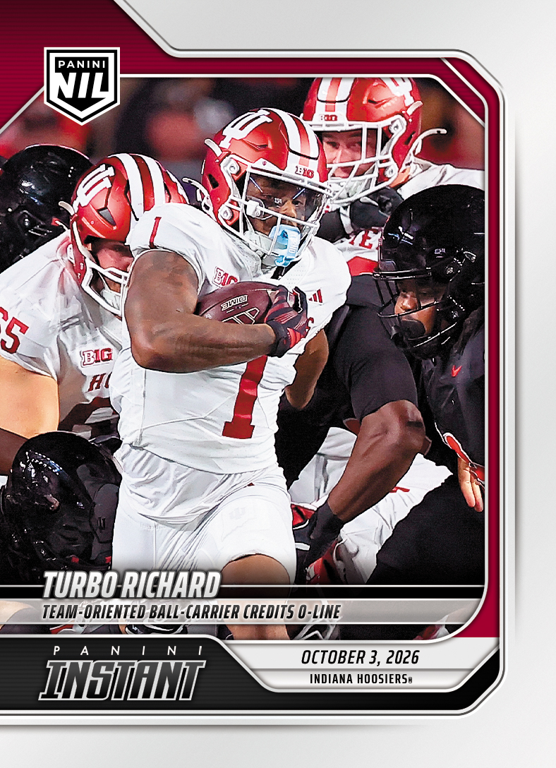 Detailed Image of Turbo Richard - 2026 Panini Instant NIL College Football #5-TRI - Base Card 25-pack