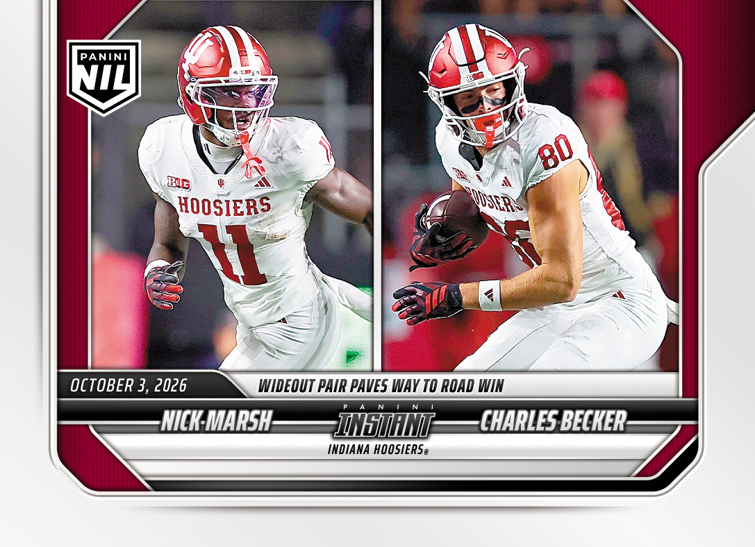 Detailed Image of Nick Marsh/Charles Becker - 2026 Panini Instant NIL College Football #5-IND - Base Card 5-pack
