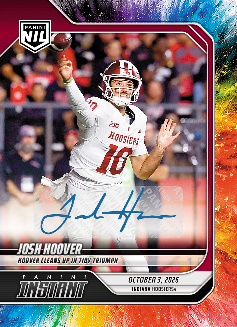 Detailed Image of Josh Hoover - 2026 Panini Instant NIL College Football #5-JHO - Color Blast /10 Auto