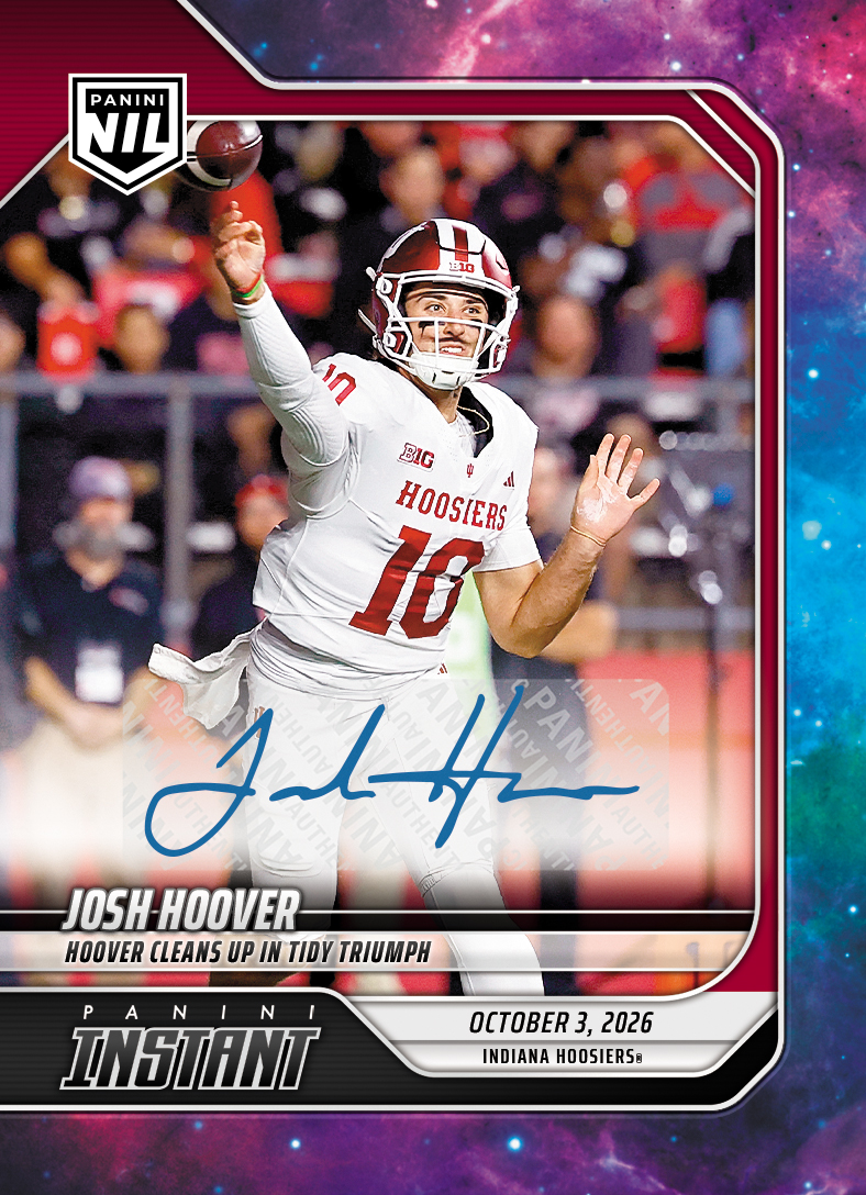 Detailed Image of Josh Hoover - 2026 Panini Instant NIL College Football #5-JHO - Galaxy 1/1 Auto