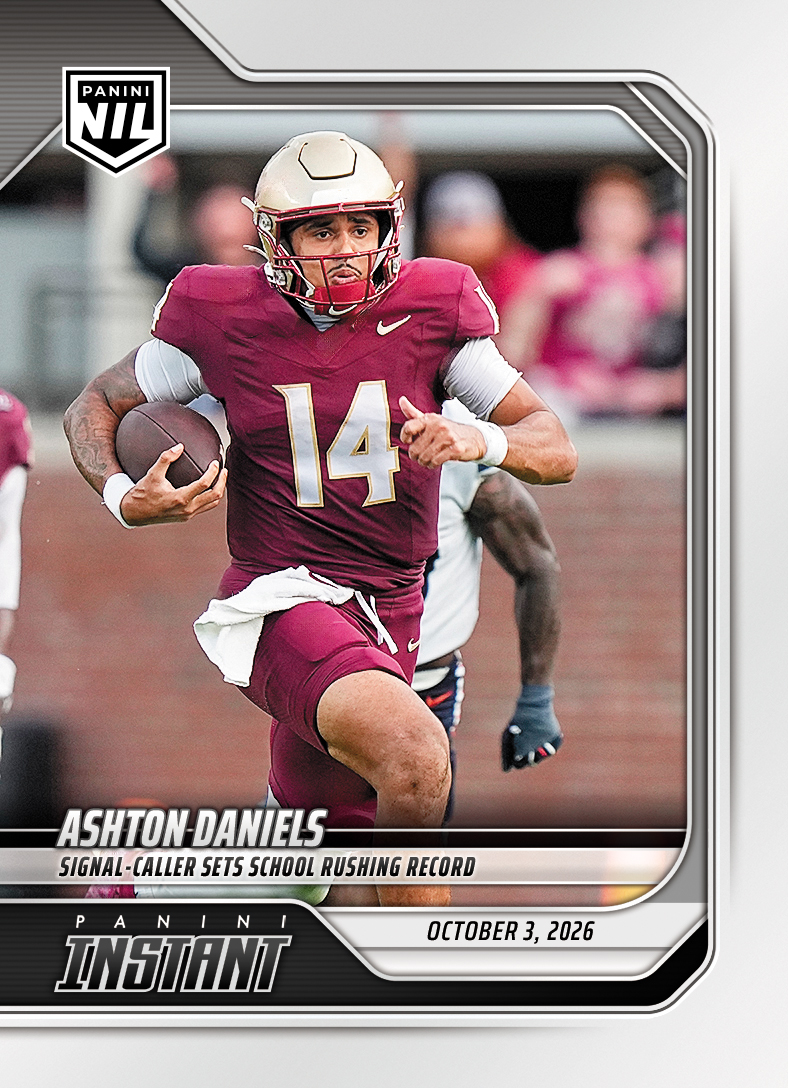 Detailed Image of Ashton Daniels - 2026 Panini Instant NIL College Football #5-ADA - Base Card 25-pack