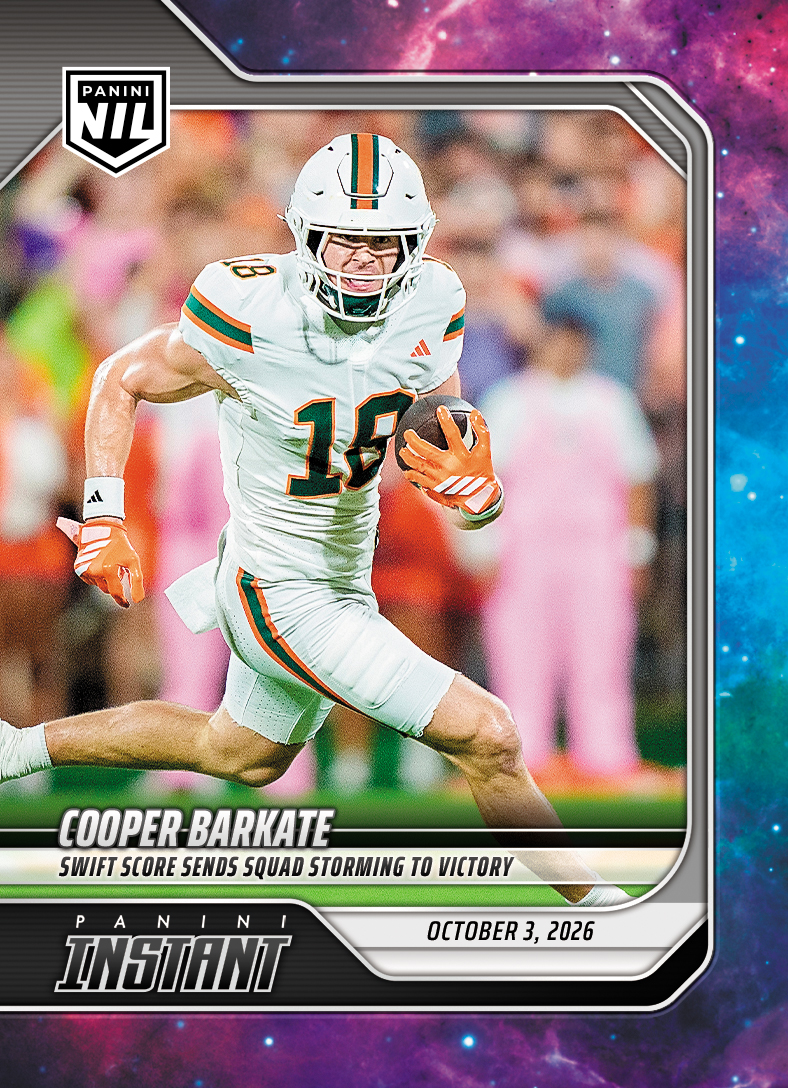 Detailed Image of Cooper Barkate - 2026 Panini NIL College Football #5-CBA - Galaxy 1/1