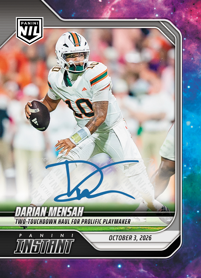 Detailed Image of Darian Mensah - 2026 Panini Instant NIL College Football #5-DME - Galaxy 1/1 Auto