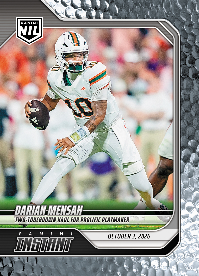 Detailed Image of Darian Mensah - 2026 Panini Instant NIL College Football #5-DME - Metallic /5