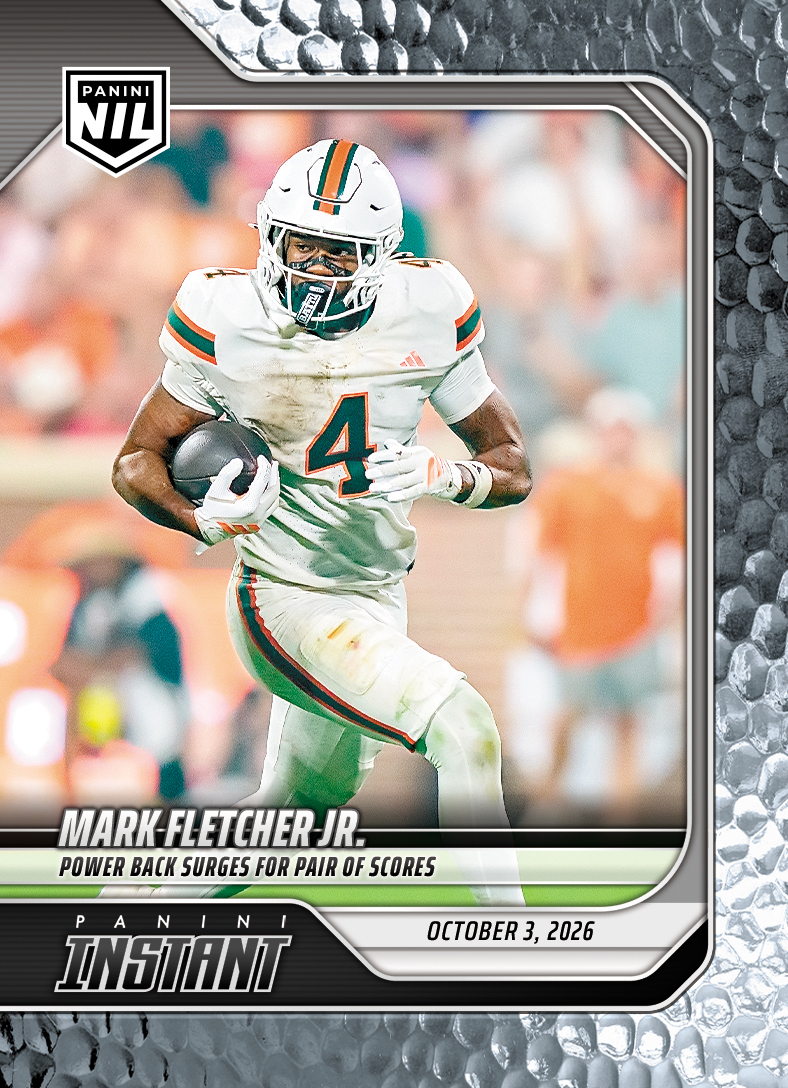 Detailed Image of Mark Fletcher Jr. - 2026 Panini Instant NIL College Football #5-MFJ - Metallic /5