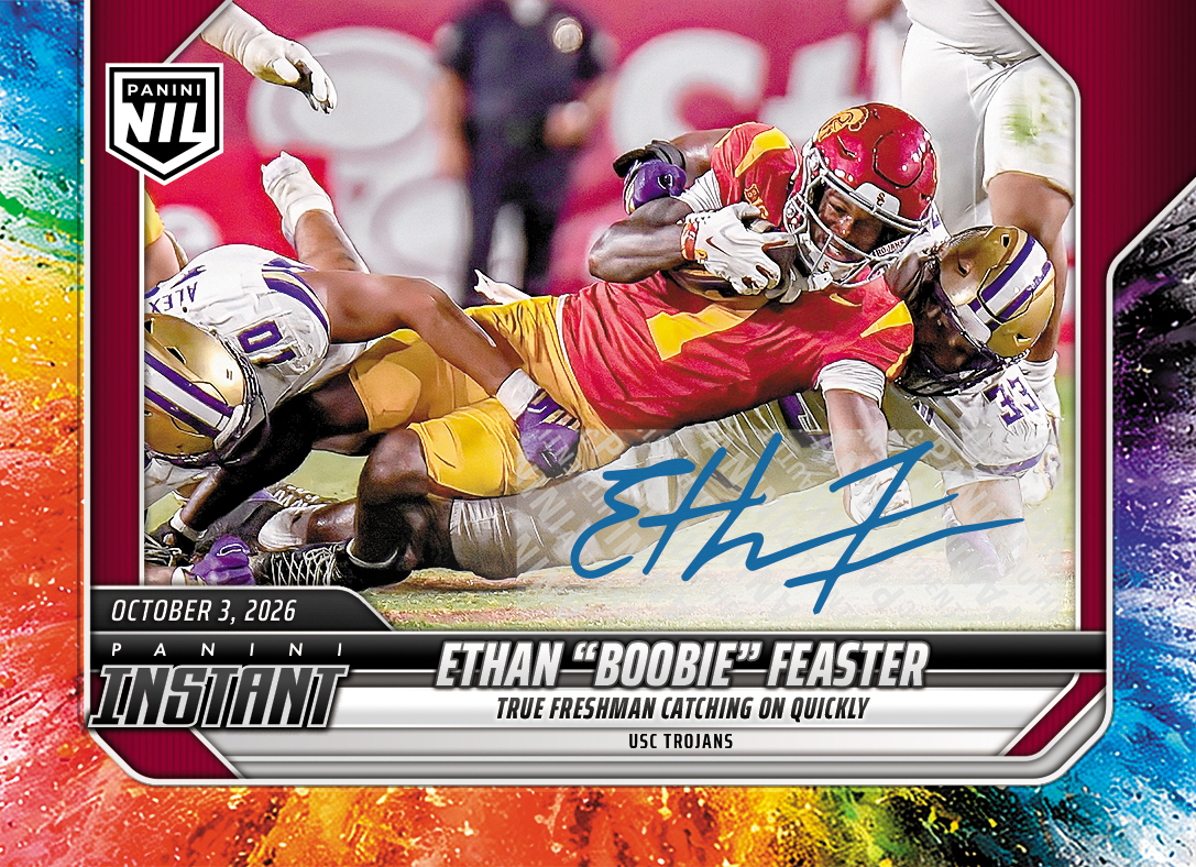 Detailed Image of Ethan "Boobie" Feaster - 2026 Panini Instant NIL College Football #5-EBF - Color Blast /10 Auto