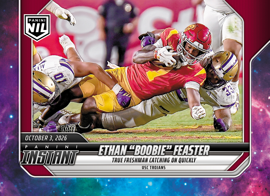 Detailed Image of Ethan "Boobie" Feaster - 2026 Panini Instant NIL College Football #5-EBF - Galaxy 1/1