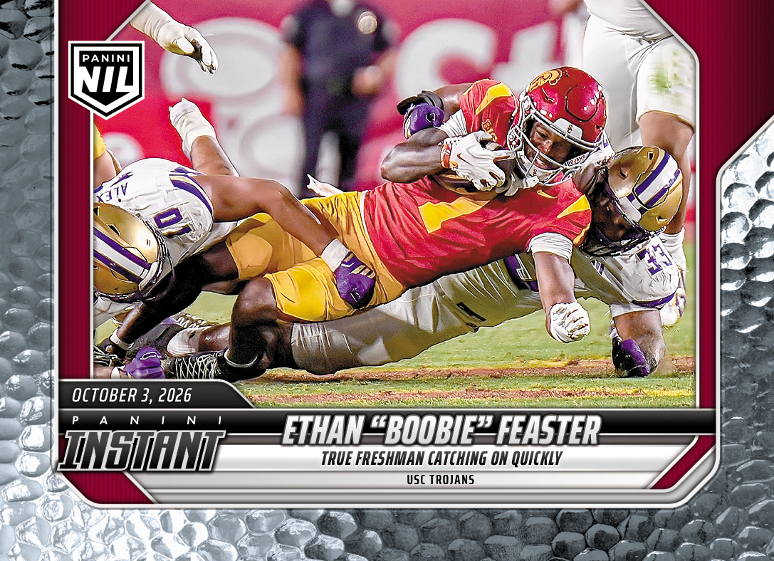 Detailed Image of Ethan "Boobie" Feaster - 2026 Panini Instant NIL College Football #5-EBF - Metallic /5