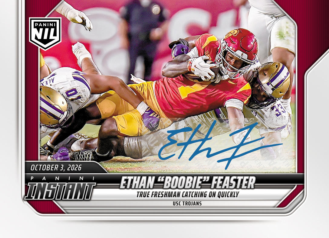 Detailed Image of Ethan "Boobie" Feaster - 2026 Panini Instant NIL College Football #5-EBF - Base /99 Auto