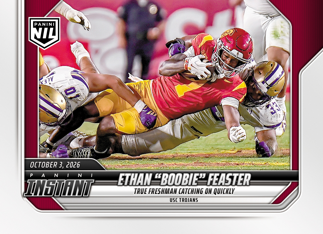 Detailed Image of Ethan "Boobie" Feaster - 2026 Panini Instant NIL College Football #5-EBF - Base Card 25-pack