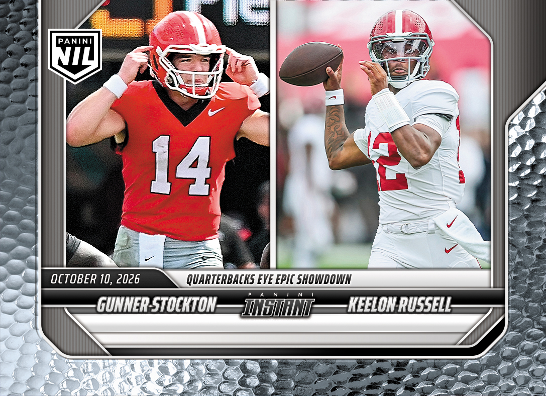 Detailed Image of Gunner Stockton/Keelon Russell - 2026 Panini Instant NIL College Football #6-PRE - Metallic /5