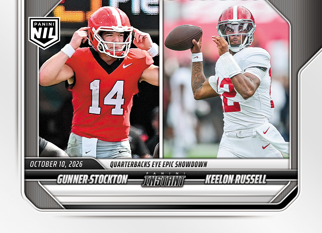 Detailed Image of Gunner Stockton/Keelon Russell - 2026 Panini Instant NIL College Football #6-PRE - Base Card 5-pack