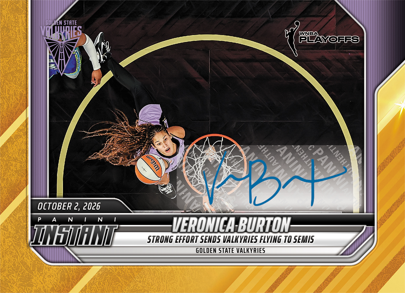 Detailed Image of Veronica Burton - 2026 Panini Instant WNBA #388 - Gold /10 Auto