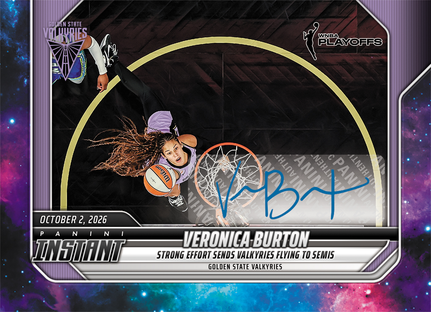 Detailed Image of Veronica Burton - 2026 Panini Instant WNBA #388 - Galaxy 1/1 Auto