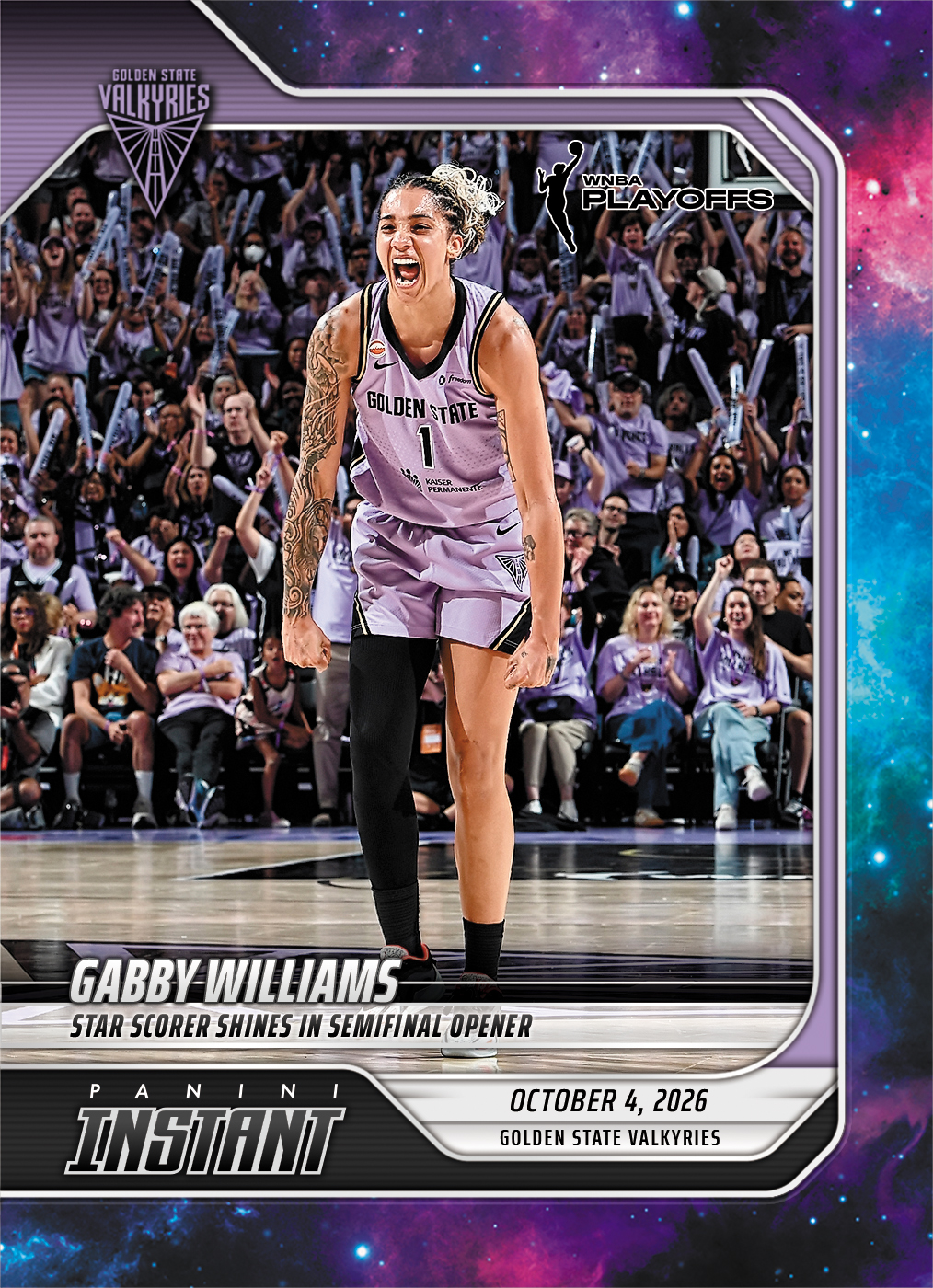 Detailed Image of Gabby Williams - 2026 Panini Instant WNBA #390 - Galaxy 1/1