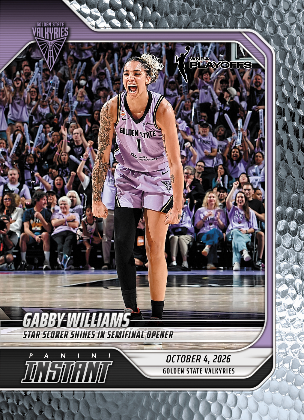 Detailed Image of Gabby Williams - 2026 Panini Instant WNBA #390 - Metallic /5