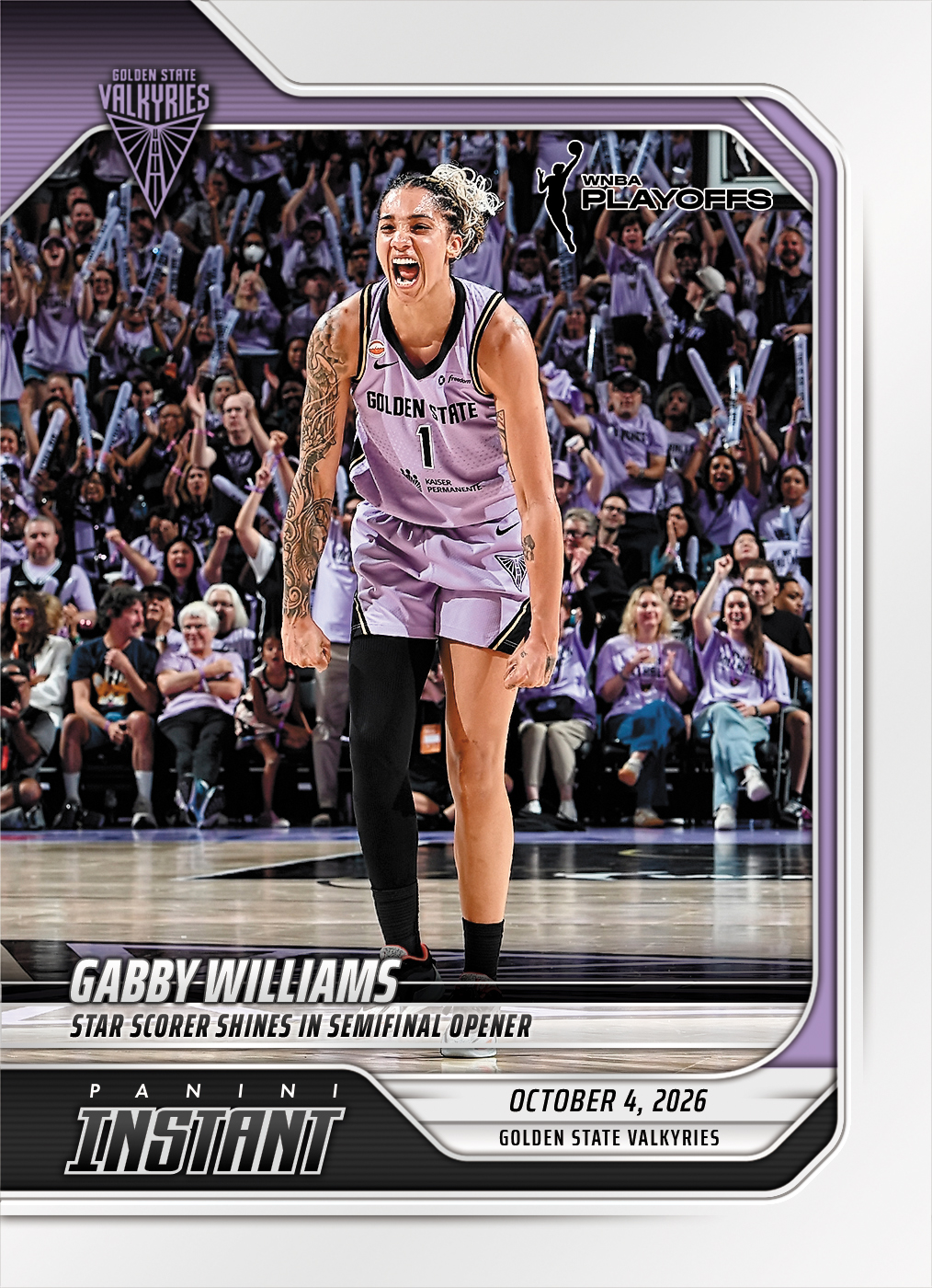 Detailed Image of Gabby Williams - 2026 Panini Instant WNBA #390 - Base Card 5-pack