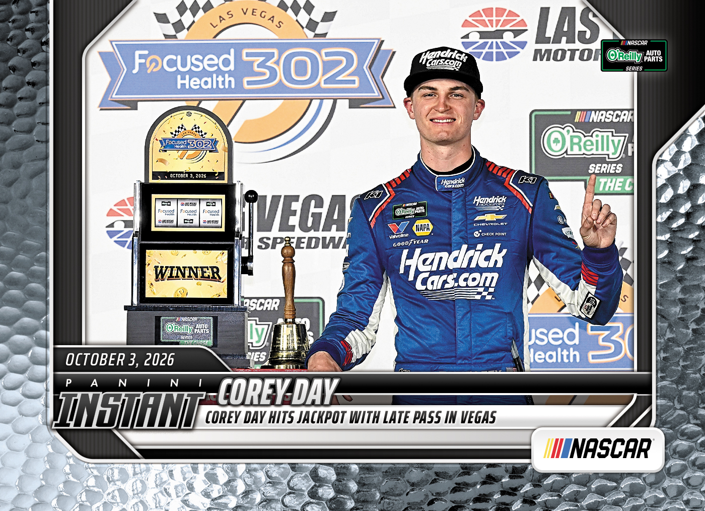 Detailed Image of Corey Day - 2026 Panini Instant NASCAR #89 - Metallic /5