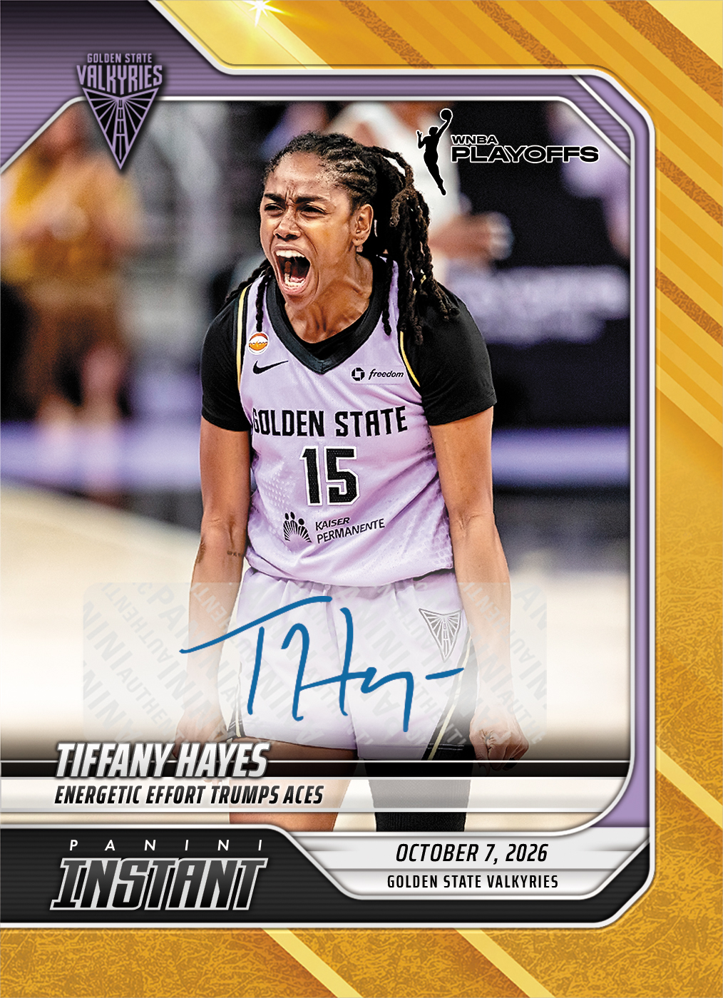 Product image 1 for - Tiffany Hayes - 2026 Panini Instant WNBA #392 - Gold /10 Auto
