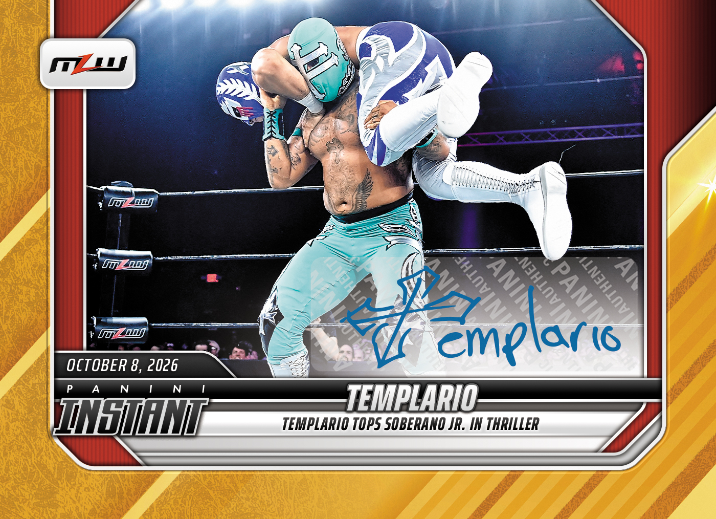 Detailed Image of Templario - 2026 Panini Instant MLW #15 - Gold /10 Auto