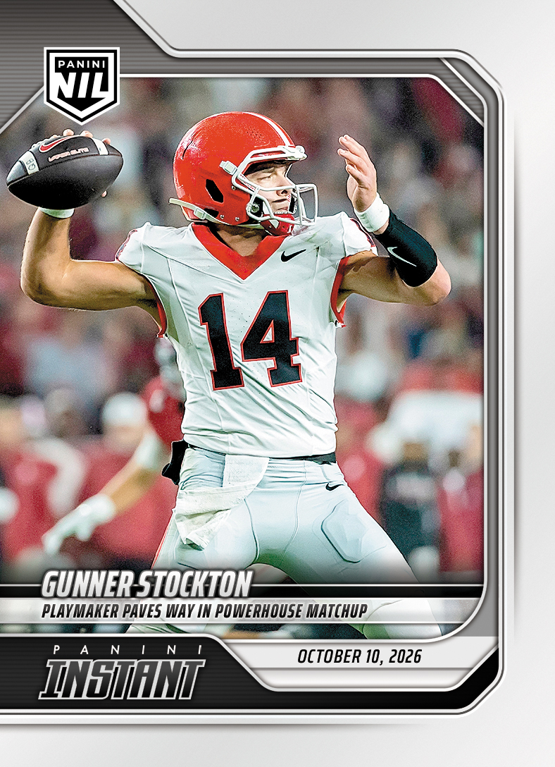 Detailed Image of Gunner Stockton - 2026 Panini Instant NIL College Football #6-GST - Base Card 5-pack