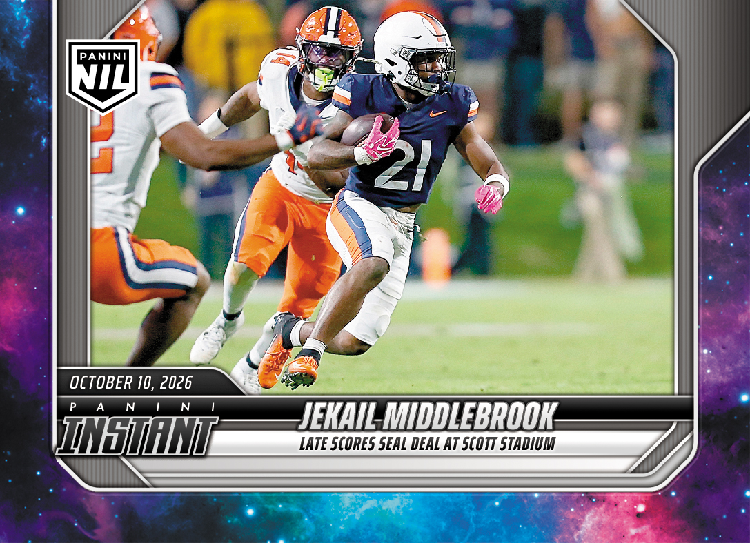 Detailed Image of Jekail Middlebrook - 2026 Panini Instant NIL College Football #6-JMI - Galaxy 1/1
