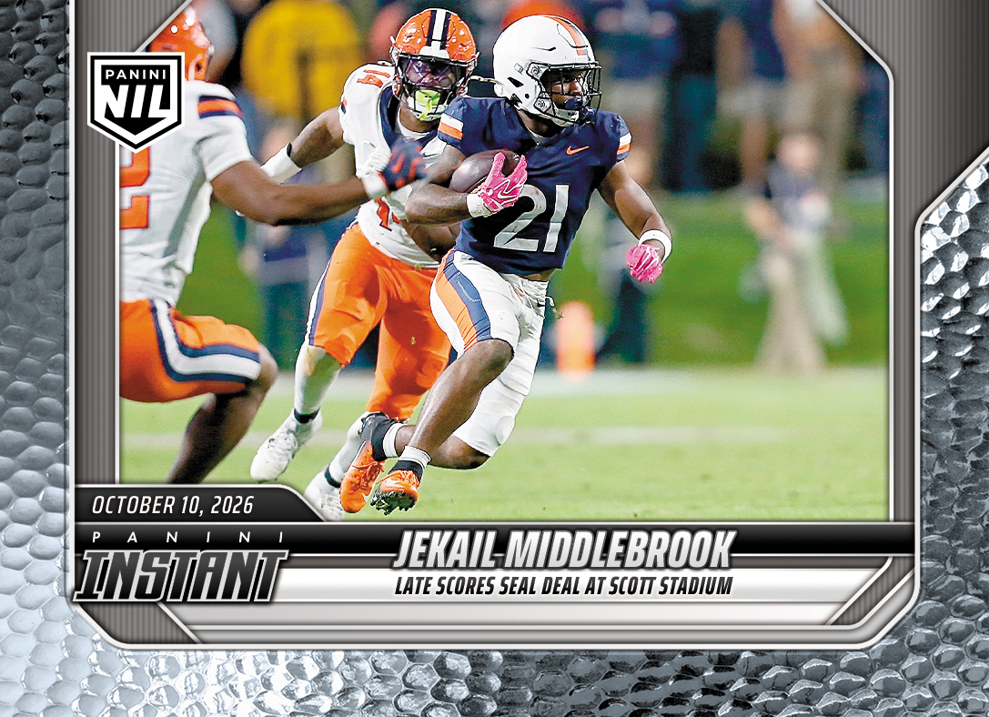 Detailed Image of Jekail Middlebrook - 2026 Panini Instant NIL College Football #6-JMI - Metallic /5