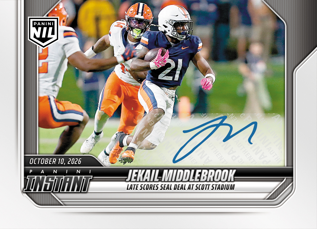 Detailed Image of Jekail Middlebrook - 2026 Panini Instant NIL College Football #6-JMI - Base /49 Auto