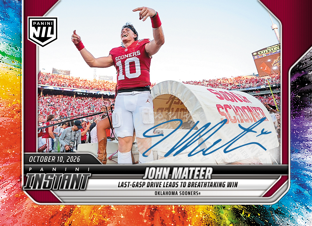 Detailed Image of John Mateer - 2026 Panini Instant NIL College Football #6-JMA - Color Blast /10 Auto