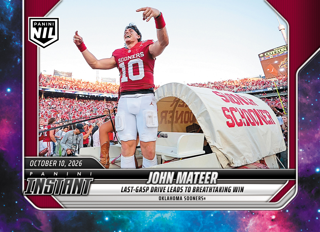 Detailed Image of John Mateer - 2026 Panini Instant NIL College Football #6-JMA - Galaxy 1/1