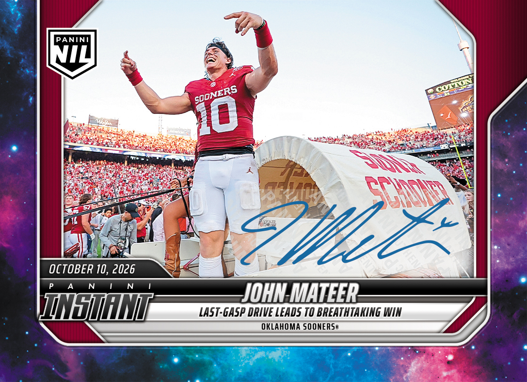 Detailed Image of John Mateer - 2026 Panini Instant NIL College Football #6-JMA - Galaxy 1/1 Auto