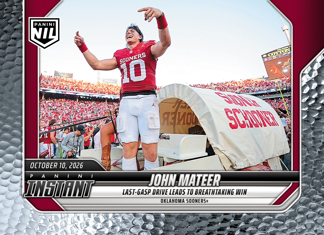 Detailed Image of John Mateer - 2026 Panini Instant NIL College Football #6-JMA - Metallic /5