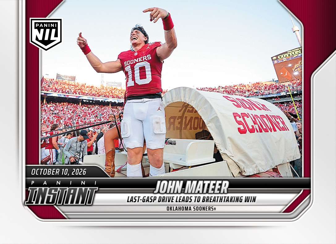Detailed Image of John Mateer - 2026 Panini Instant NIL College Football #6-JMA - Base Card 25-pack
