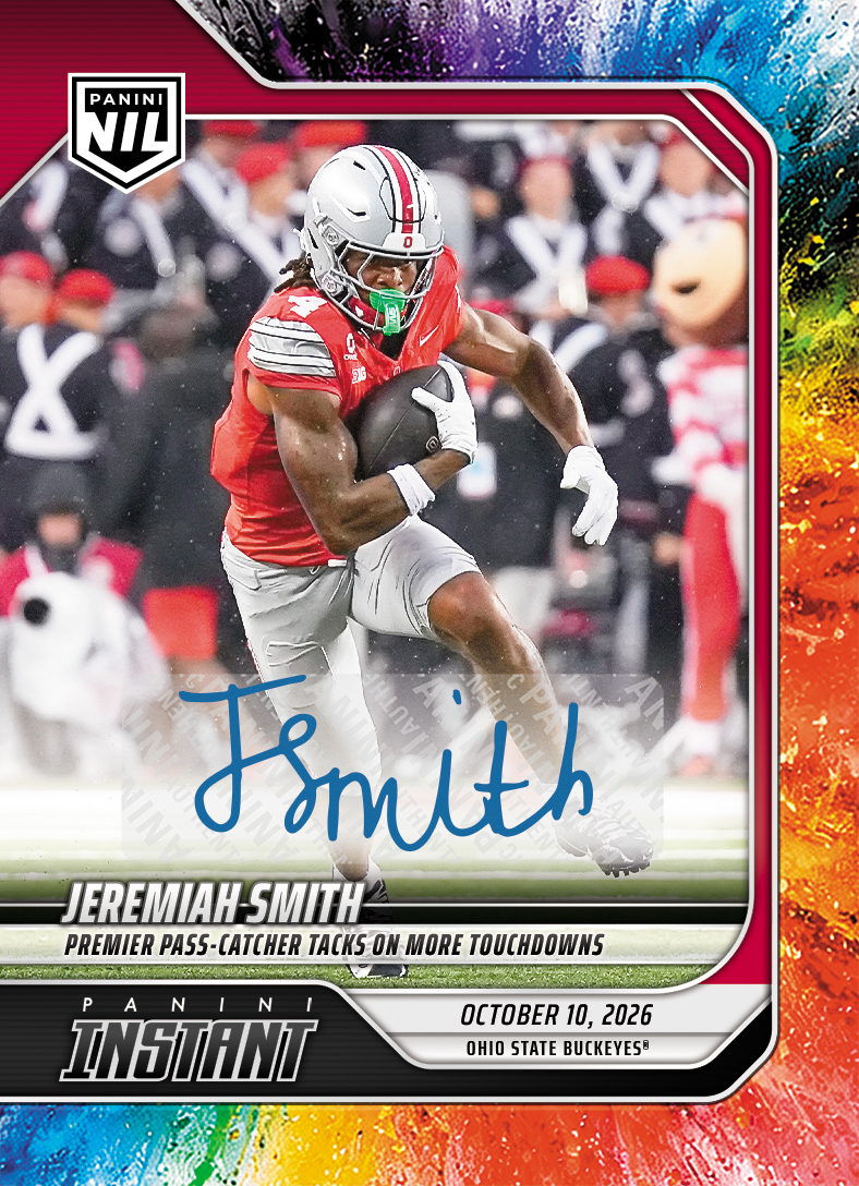 Detailed Image of Jeremiah Smith - 2026 Panini Instant NIL College Football #6-JSM - Color Blast /10 Auto