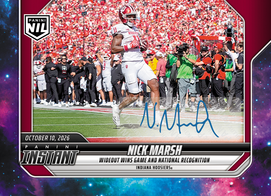 Detailed Image of Nick Marsh - 2026 Panini Instant NIL College Football #6-NMA - Galaxy 1/1 Auto
