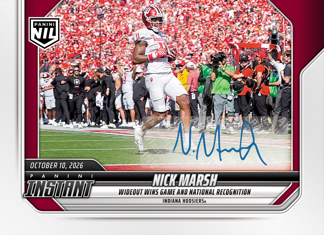 Detailed Image of Nick Marsh - 2026 Panini Instant NIL College Football #6-NMA - Base /25 Auto