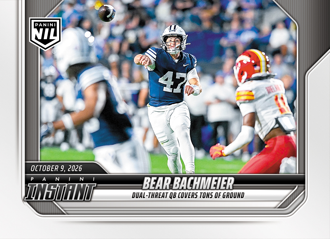Detailed Image of Bear Bachmeier - 2026 Panini Instant NIL College Football #6-BBA - Base Card 25-pack