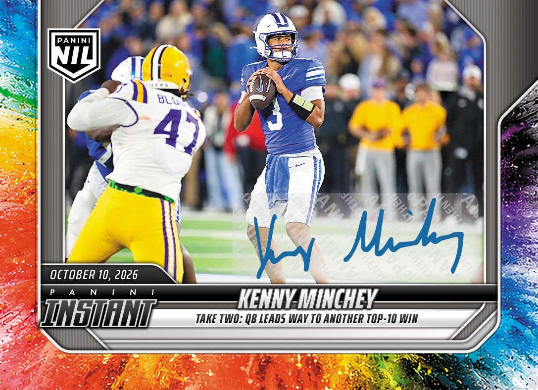 Detailed Image of Kenny Minchey - 2026 Panini Instant NIL College Football #6-KMI - Color Blast /10 Auto