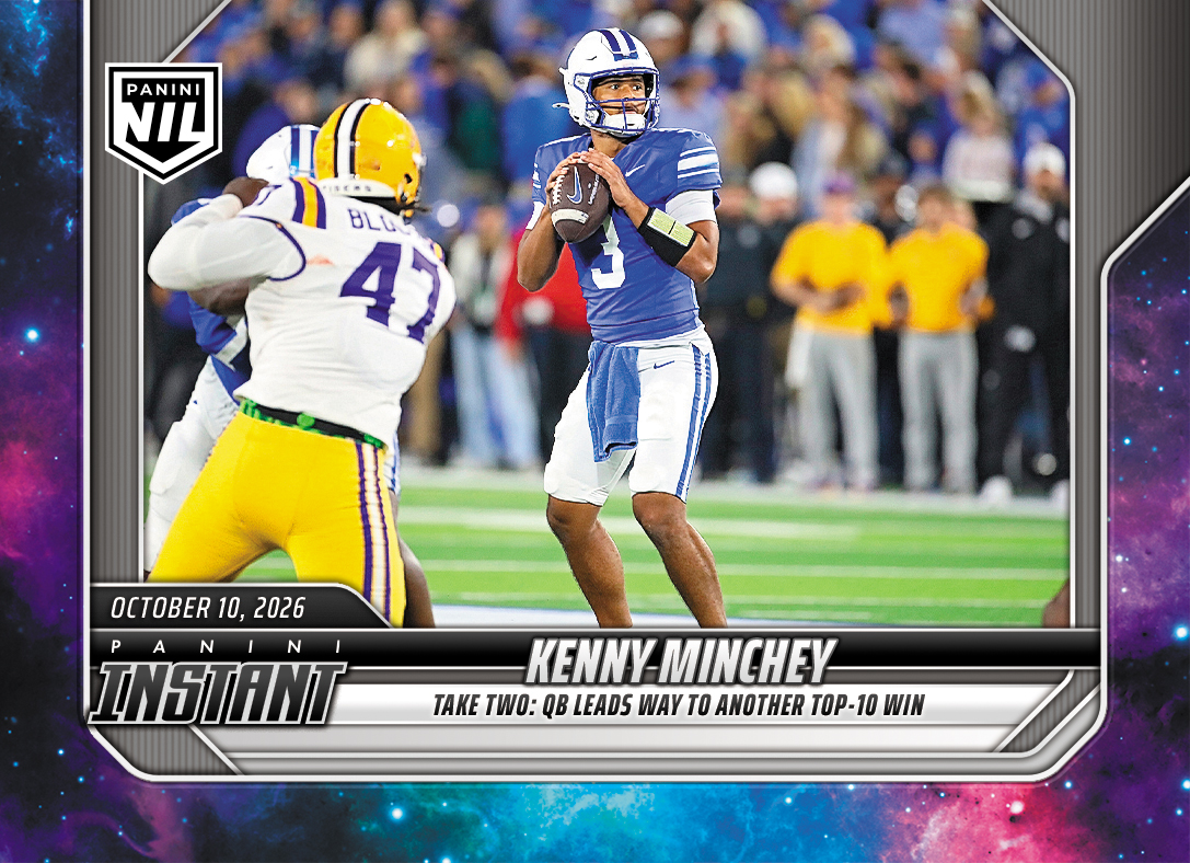 Detailed Image of Kenny Minchey - 2026 Panini Instant NIL College Football #6-KMI - Galaxy 1/1