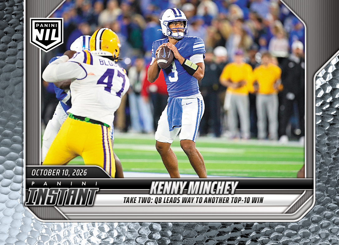 Detailed Image of Kenny Minchey - 2026 Panini Instant NIL College Football #6-KMI - Metallic /5