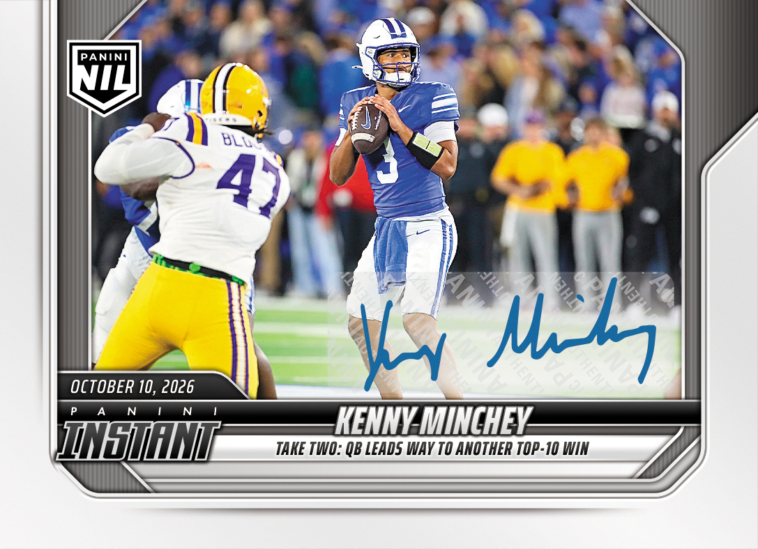 Detailed Image of Kenny Minchey - 2026 Panini Instant NIL College Football #6-KMI - Base /99 Auto